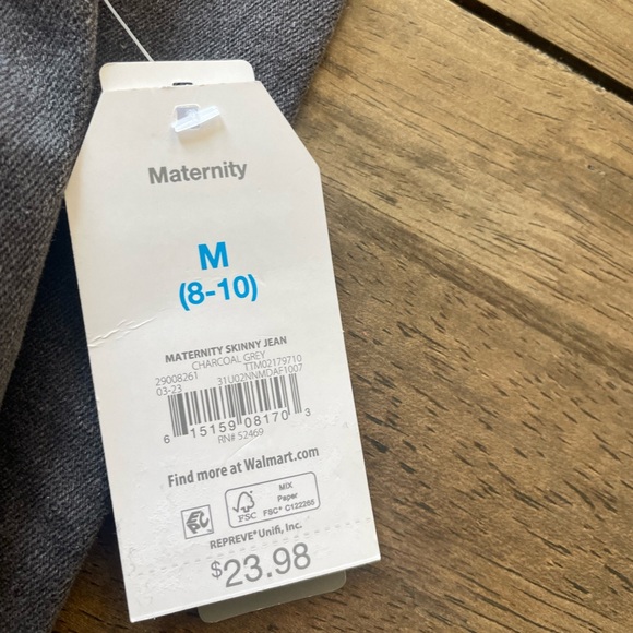 Maternity Skinny Jeans, Size M(8-10), Charcoal Grey, NWT, Stretch Material - Picture 4 of 9